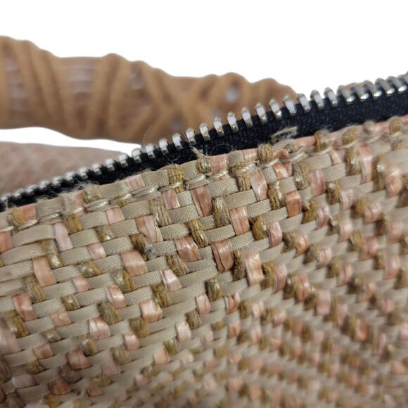 Gianni Chiarini Firenze Straw Bag Tan Woven Shoulder Slouchy Hobo Raffia Leather - Picture 8 of 16